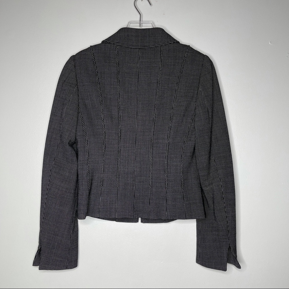Carlisle Tailored Wool Blend Jacket Blazer Size 4 Black White Micro Dot - Picture 3 of 14